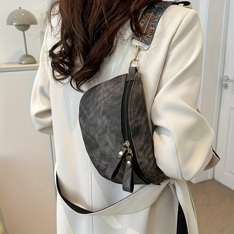Women's Retro Chest Bag, Bohemian Style Anti-theft Crossbody/Waist Bag, suitable for cycling, fitness, and travel - Nylon material.
