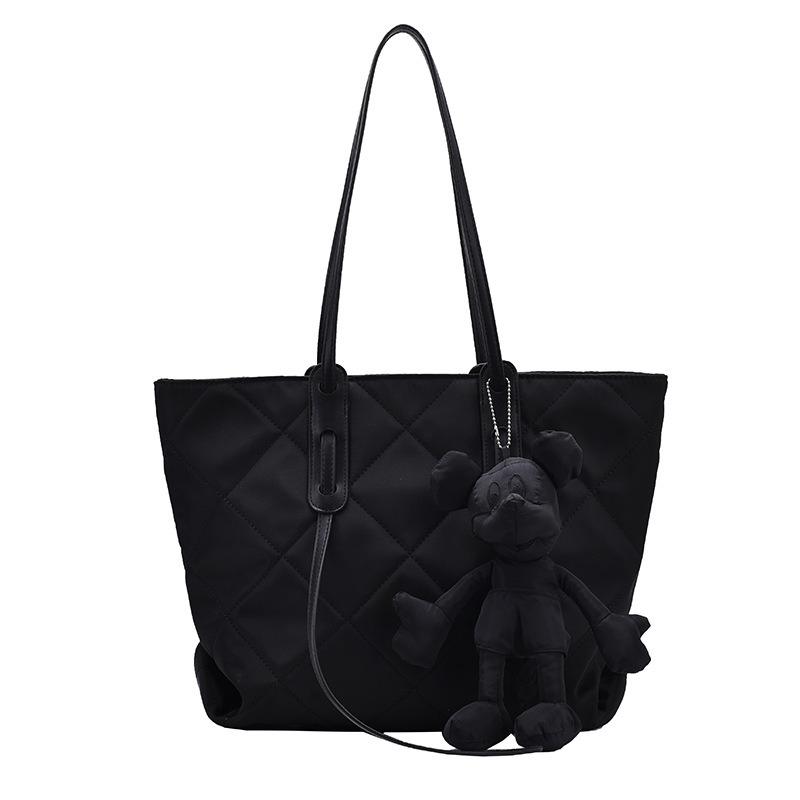 Bag Women's Tote Bag New Fashion Shoulder Bag Rhombus Shopping Bag Textured Handbag