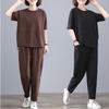 Fat Mm Plus Size Sports Suit for Women Summer Loose Fashion Short-sleeved Casual Two-piece Set