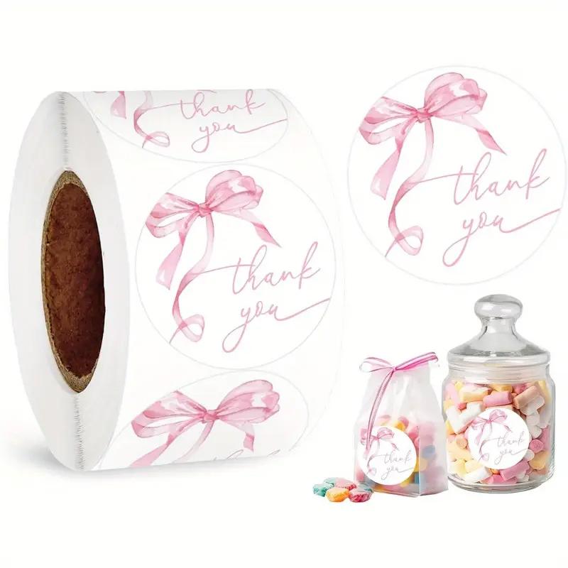 100-500Pcs High-Quality Pink High-Quality Thank High-Quality You High-Quality Stickers High-Quality Baking High-Quality Birthday High-Quality