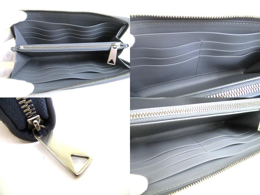 Authentic BOTTEGA VENETA Cassette Gray Leather Zip Around Wallet Long Wallet #b251 Open box