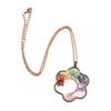 Vintage Sunflower Hand-Wound Tree of Life Necklace with Crushed Stone Crystal Pendant
