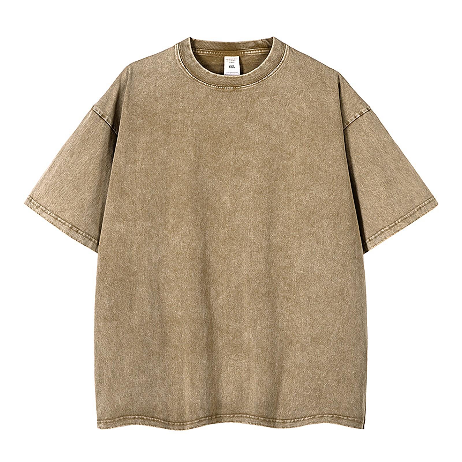 

Футболка з короткими рукавами Чоловіча випрана важка літня футболка High Street Short XXXL хакі