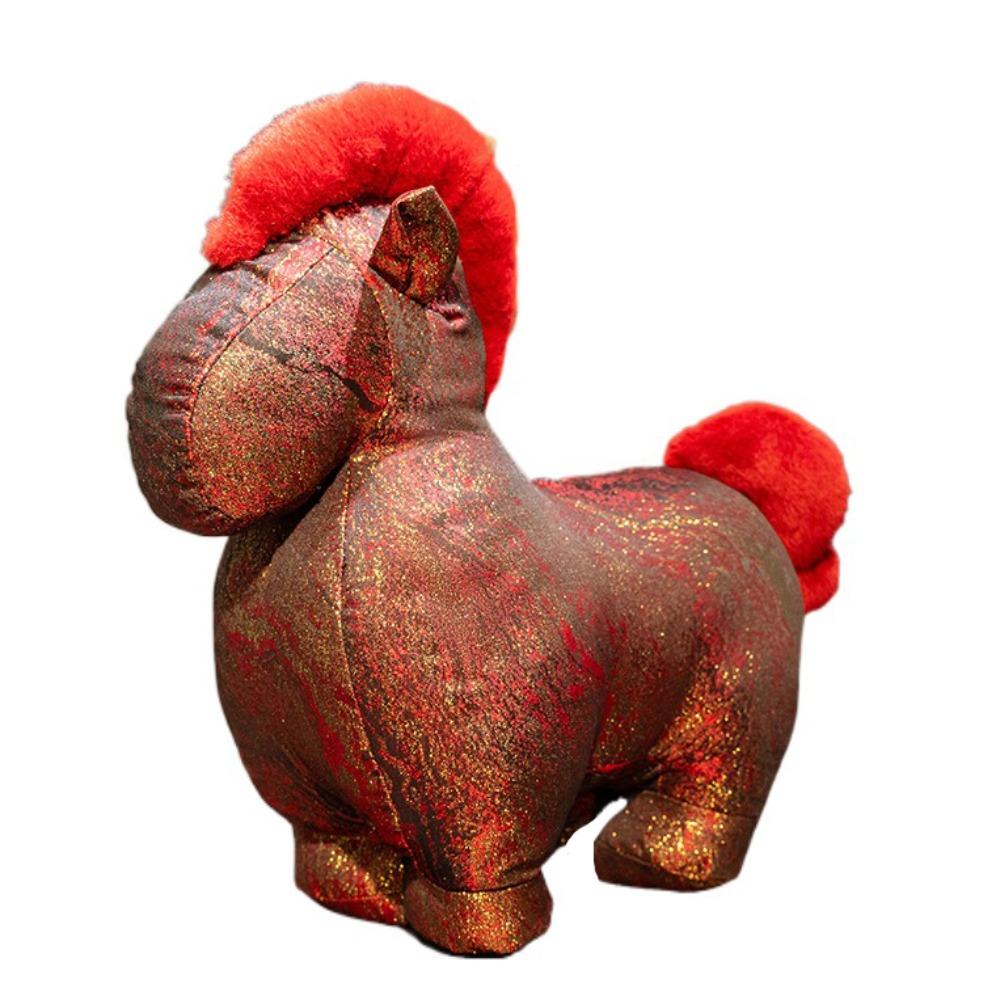 

Mascot Dolls Horse Plush Doll With sequins Zodiac Pony Figurine Stuffed Horse Toy Home Decoration красный