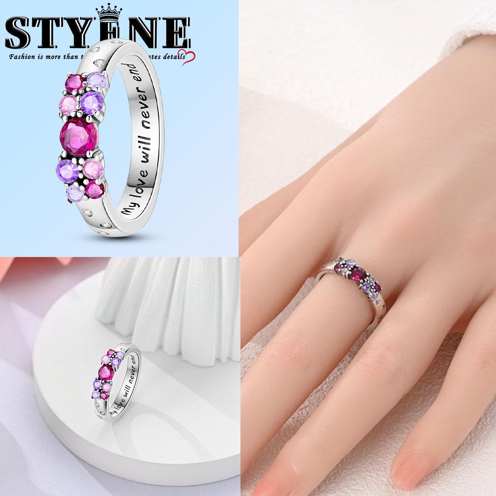 Valentine Day Engagement Ring copper Heart, Red, Pink, White, Blue Ring for Women Holiday Jewellery Gift High Quality