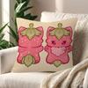 Cute Strawberry Cat  Pillow Cushion Cover Pillowcase Living Room Sofa Home Decor Customized
