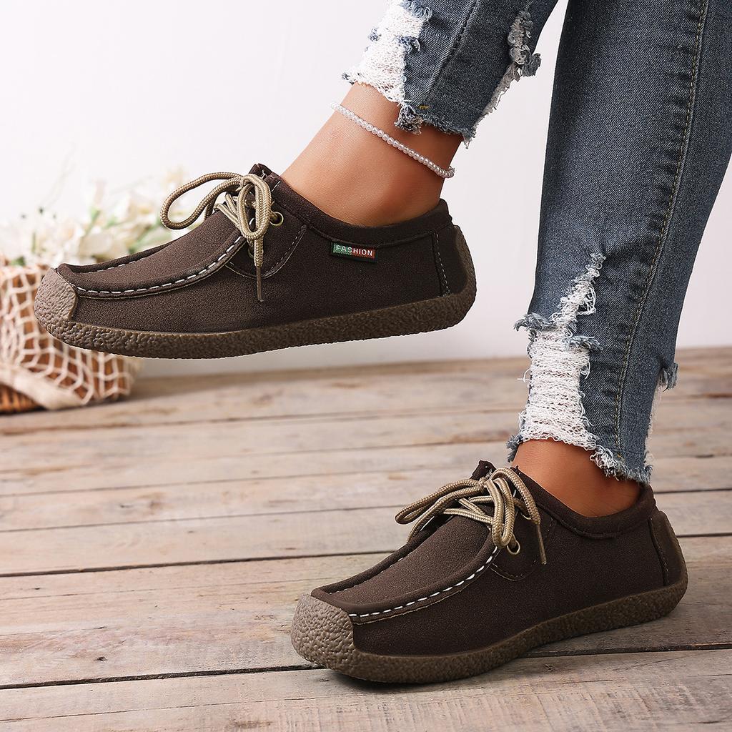 New Women's Casual Loafers Soft Sole Comfortable Lace Up Moccasins Walking Daily Shoes for Women