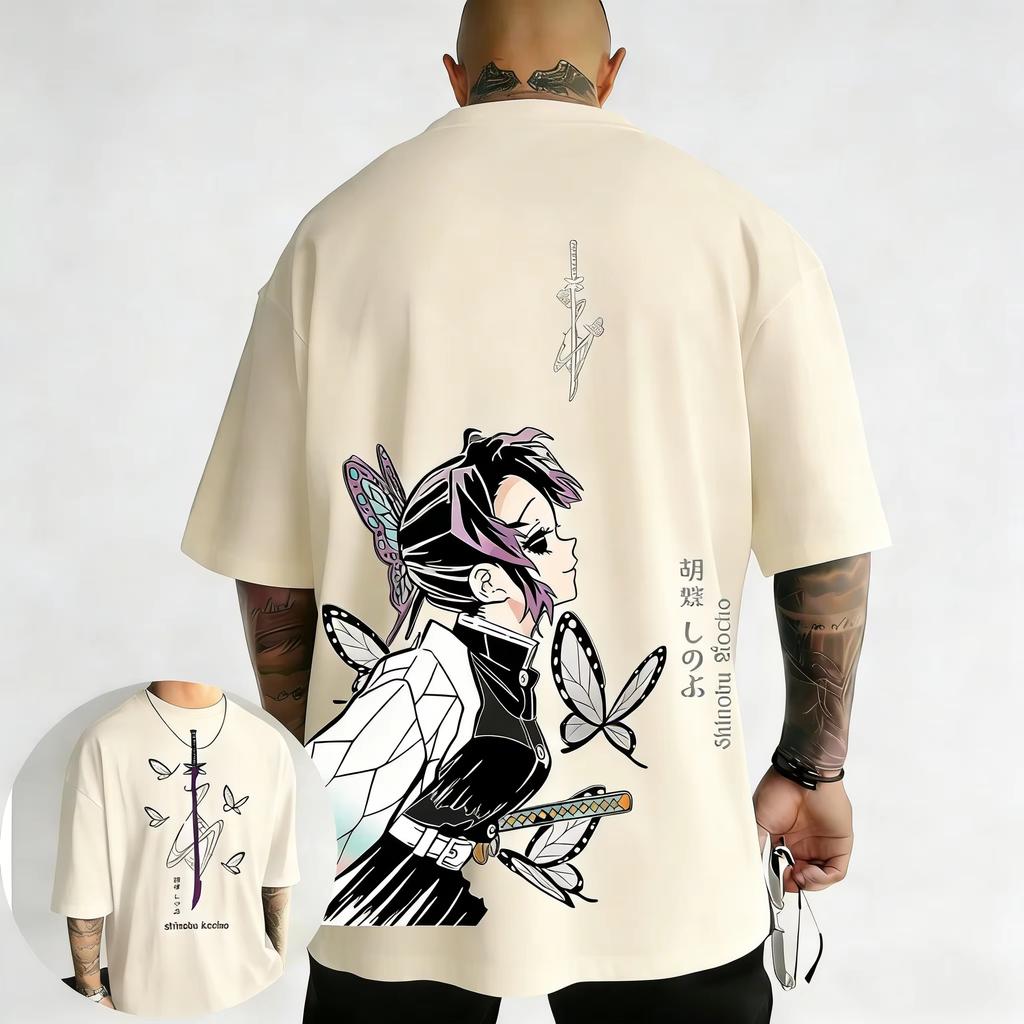 Summer Unisex Demon Slayer Ninja Anime Print T-Shirt, Stylish Y2K Top for Spring & Summer T-Shirt