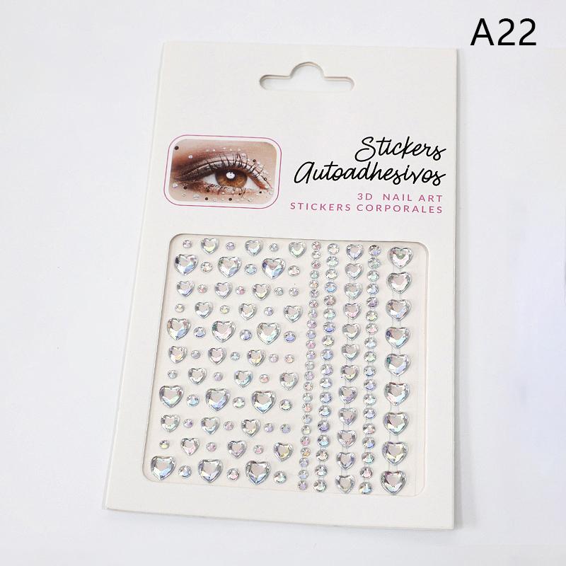 1Sheet Eye Body Face Gems Jewels Pearl Rhinestone Stickers Self Adhesive Crystal Rainbow Makeup Diamonds Face Decoration Sticker