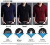 Men's Korean Style Cotton Long Sleeve Polo Shirt - Solid Color, Casual Base Layer