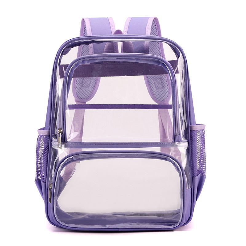Pvc Clear School Backpack With Multiple Pockets Waterproof Design For Students