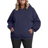 Women's Fashionable Casual Large-sized Long-sleeved Hooded Solid-color Sweatshirt