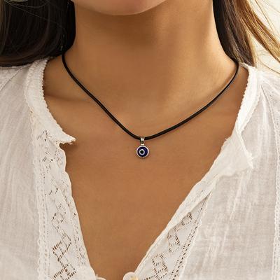 Vintage Evil Eye přívěsek Choker náhrdelník Lucky Blue Evil Eyes klíční řetízek náhrdelník Party šperky pro ženy, dívky dárek