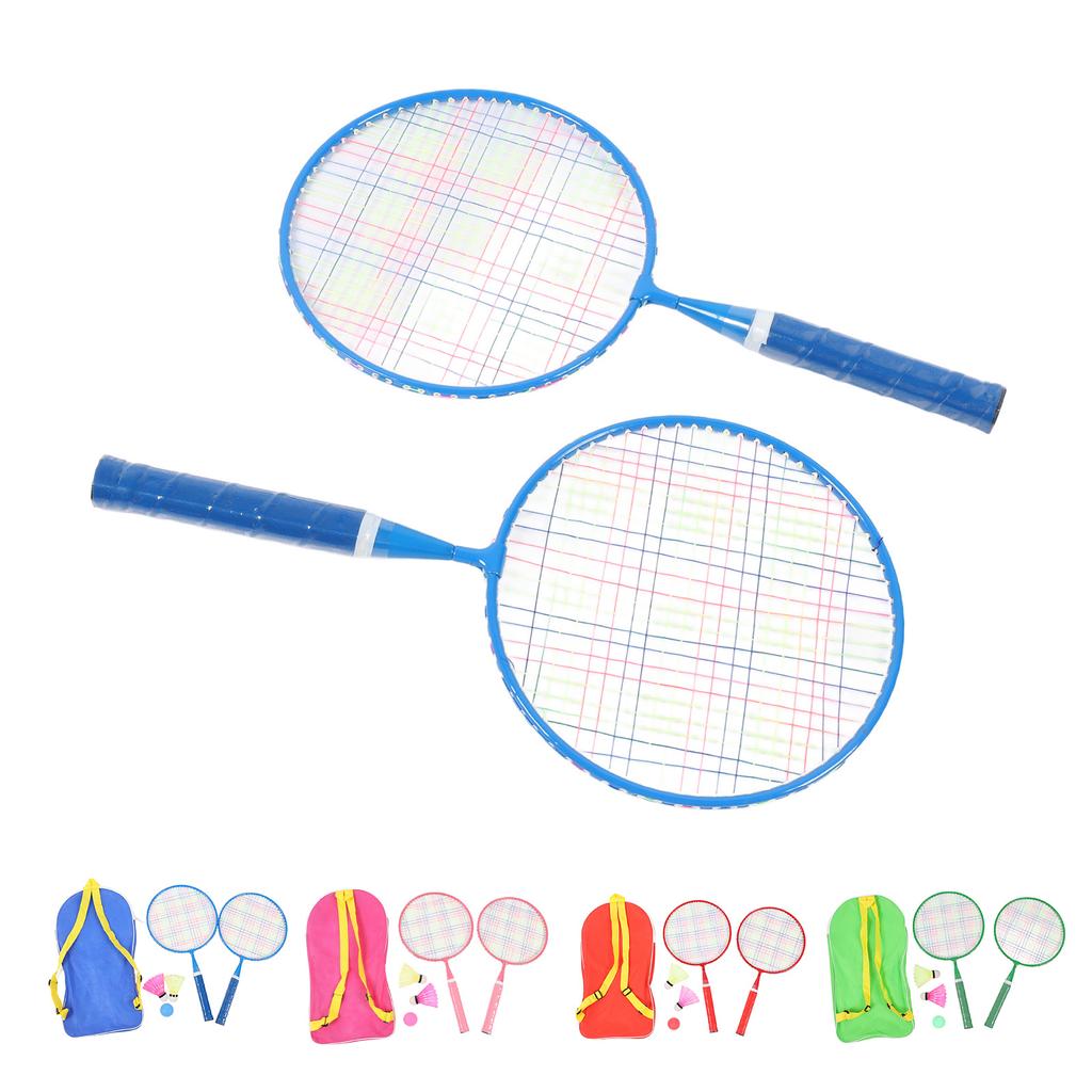 1 Pair Children Badminton Racket Set with Carrying Bag Kids Badminton Kit with 2 Shuttlecocks 1 Tabl