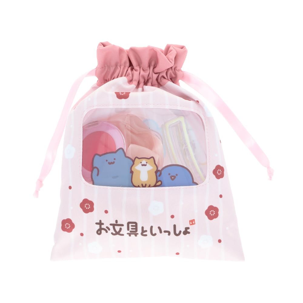 Sun-Star Stationery Stationery Goods - Drawstring Bag with Window - Flower Design S2340712