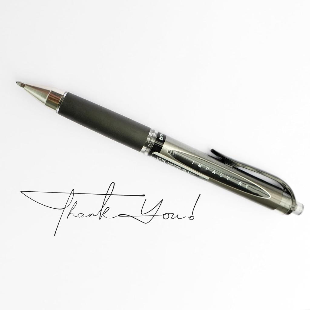 Uni-ball Gel Impact RT UMN-152S 1.0mm Retractable Rollerball Pen Black Ink Pack of 3 for Office Home & School