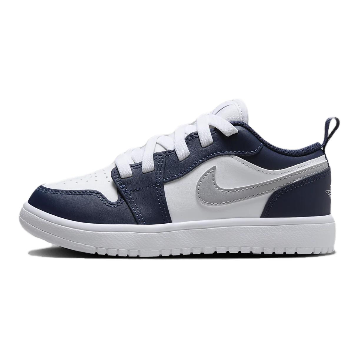 Air Jordan 1 Low ALT PS Midnight Navy Wolf Grey Детские кроссовки Белые DR9748-141 33.5