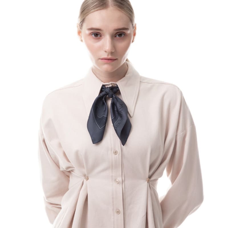 MAYA SAPANA Printed Silk Square Mini Scarf - Dark Shadow