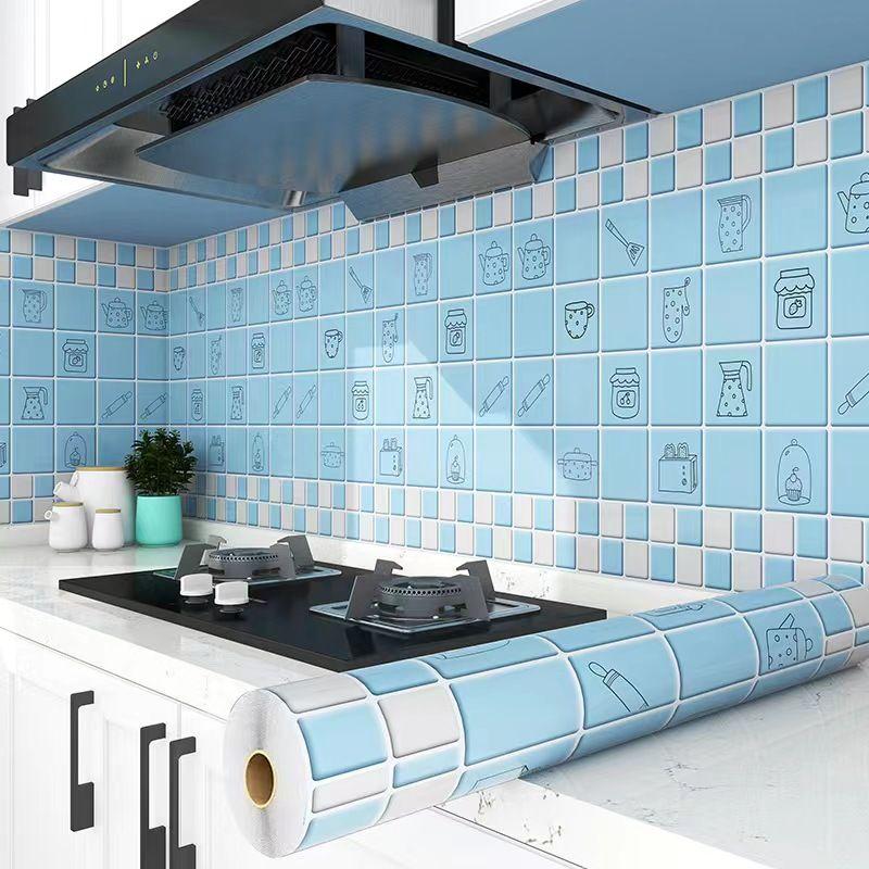 Kitchen Oil-Proof Film Stove Waterproof Moisture-Proof Wallpaper Countertop Self-Adhesiv Cabinet Renovation Tile Marble Sticker