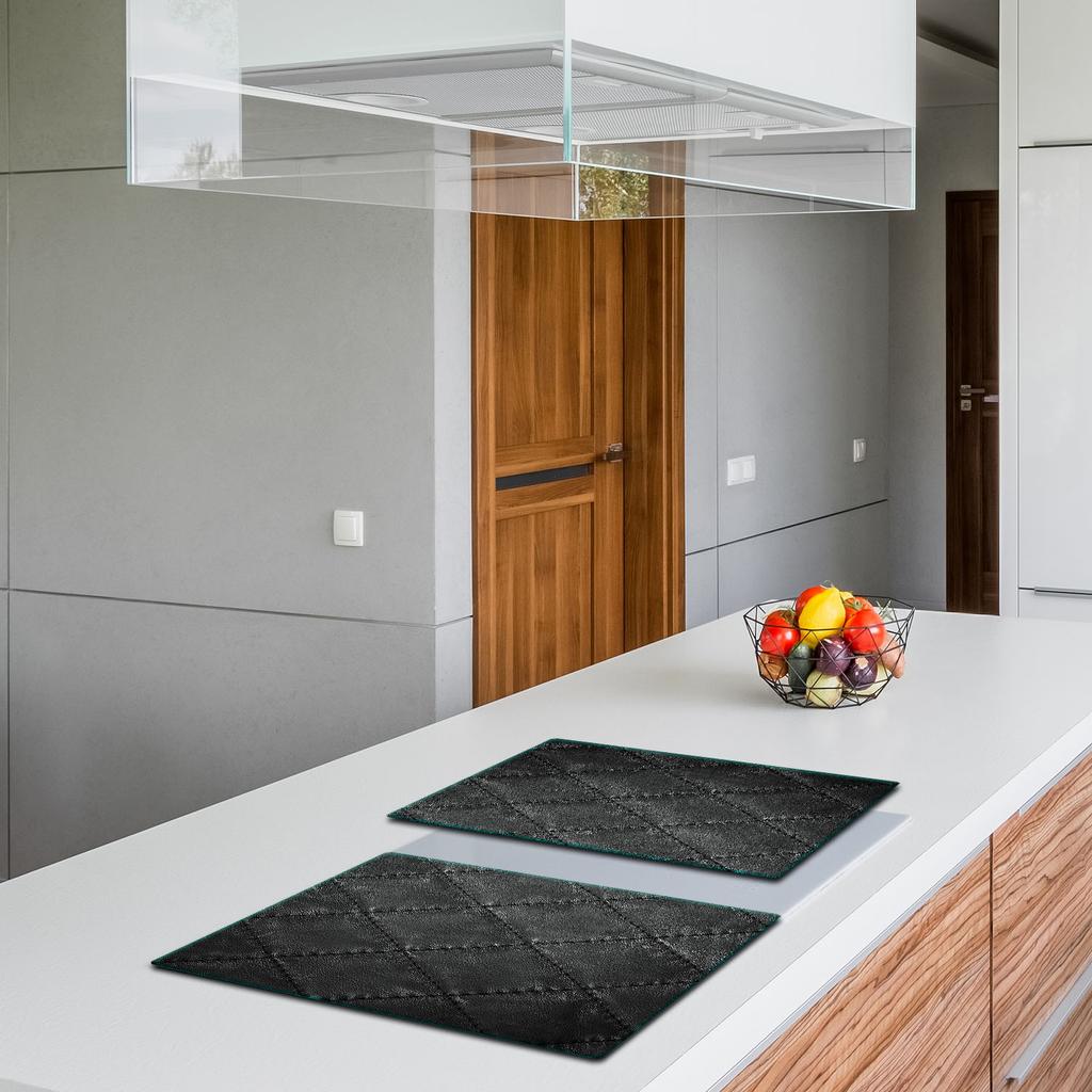 2x GLASS PROTECTIVE PLATE FOR STOVE 40x52 BLACK