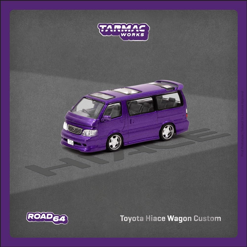 TARMACWORKS Toyota Hiace Wagon Custom Lila Fertigprodukt 1/64 T64R-078-PU