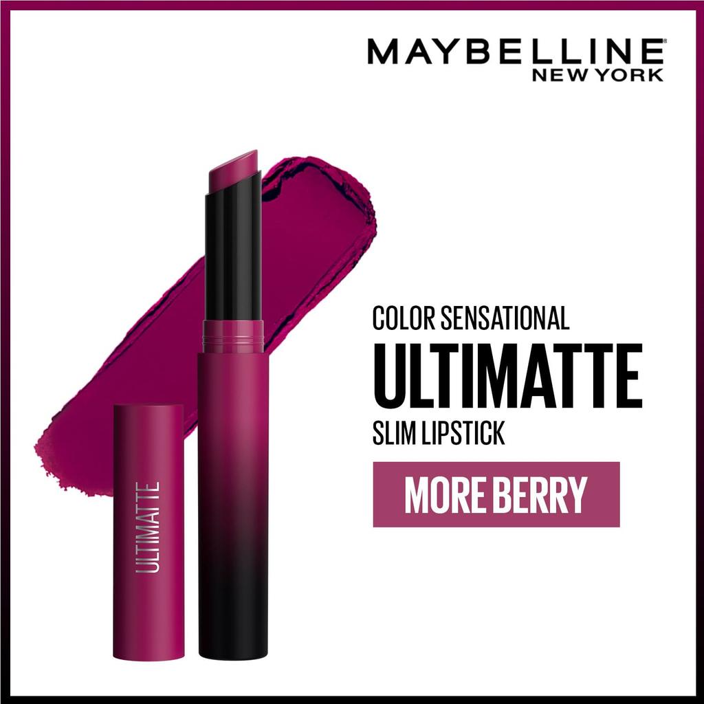 Maybelline New York Color Sensational Ultimatte Lipstick More Berry 1.7g Intense Matte Long-Lasting Lip Color