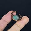 Amazonite Handmade Gemstone Ring, Copper Electroformed Ring Antique Jewelry, Adjustable Ring Engagement Gift