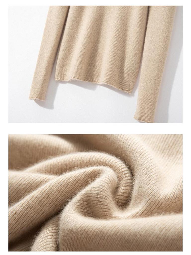 Women's Thick Warm 100% Pure Cashmere Short Slim Fit Half Turtleneck Sweater - Perfect Layering Piece