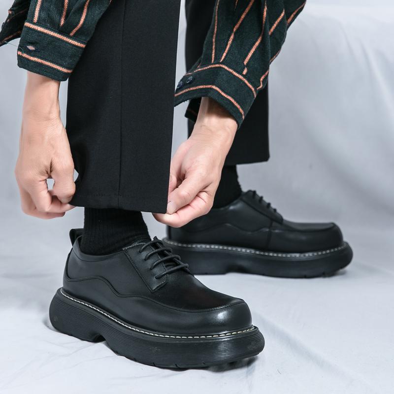 Módní Velikost 38-45 Klasické Pánské Derby Boty Pohodlné Módní Velká Hlava Silná Podrážka Kožené Boty Pánské Ležérní Všestranné Značkové Boty