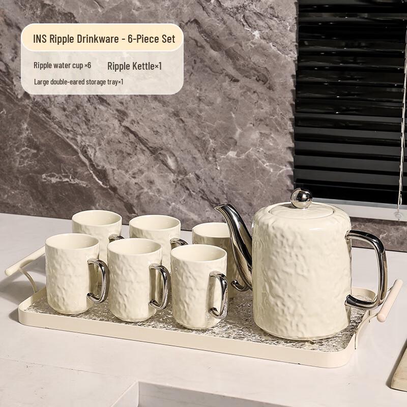 Shangqi European Style Ceramic Ripple Water Set