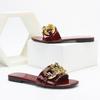 2025 New Luxury Women's Exquisite Slippers Summer Square Buckle Fashionable and Comfortable Anti Slip Beach Leisure Slippers