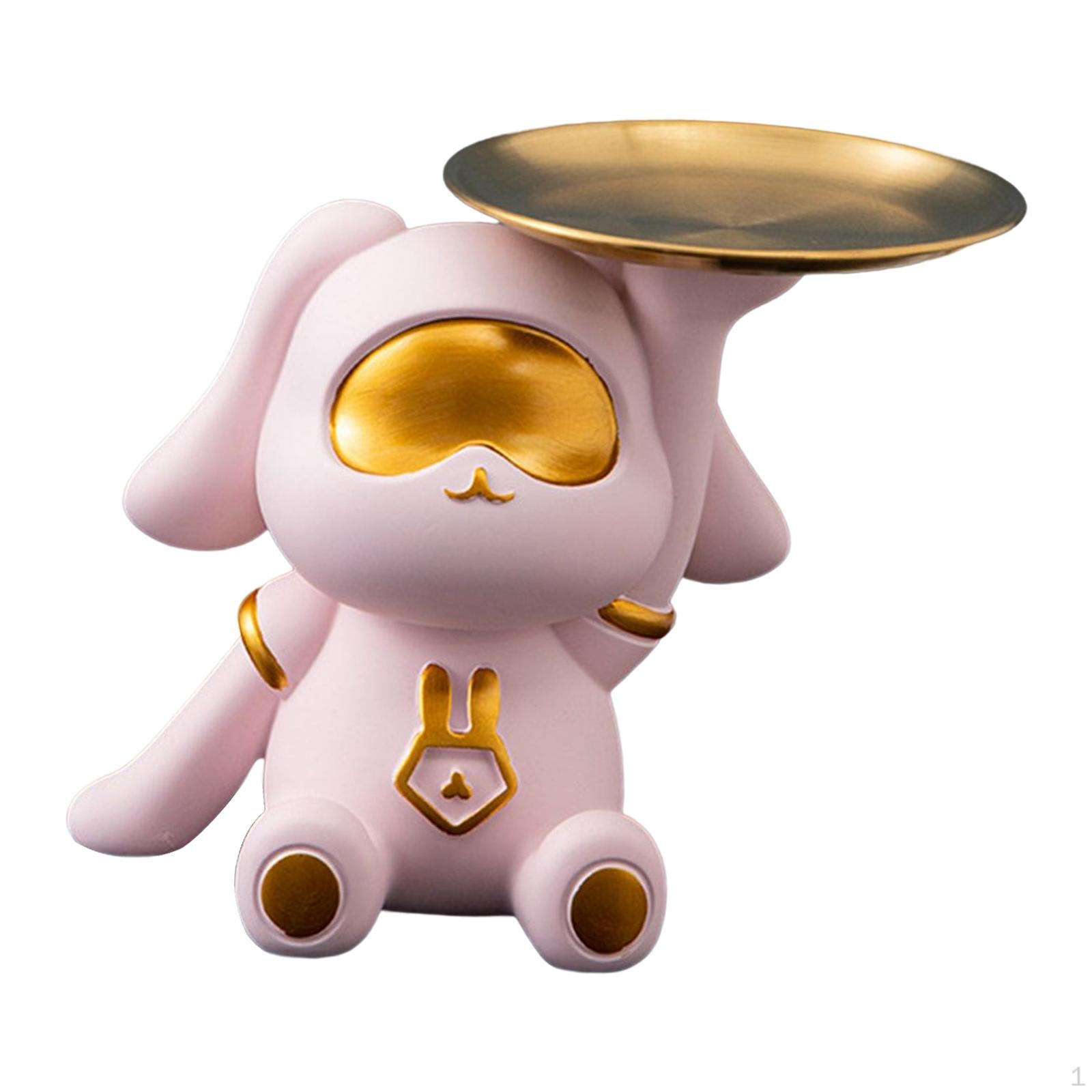 

Statue Storage Tray Platter Desktop Organizer Ornaments Key Holder Crafts Multipurpose for Home Pink Single Tray