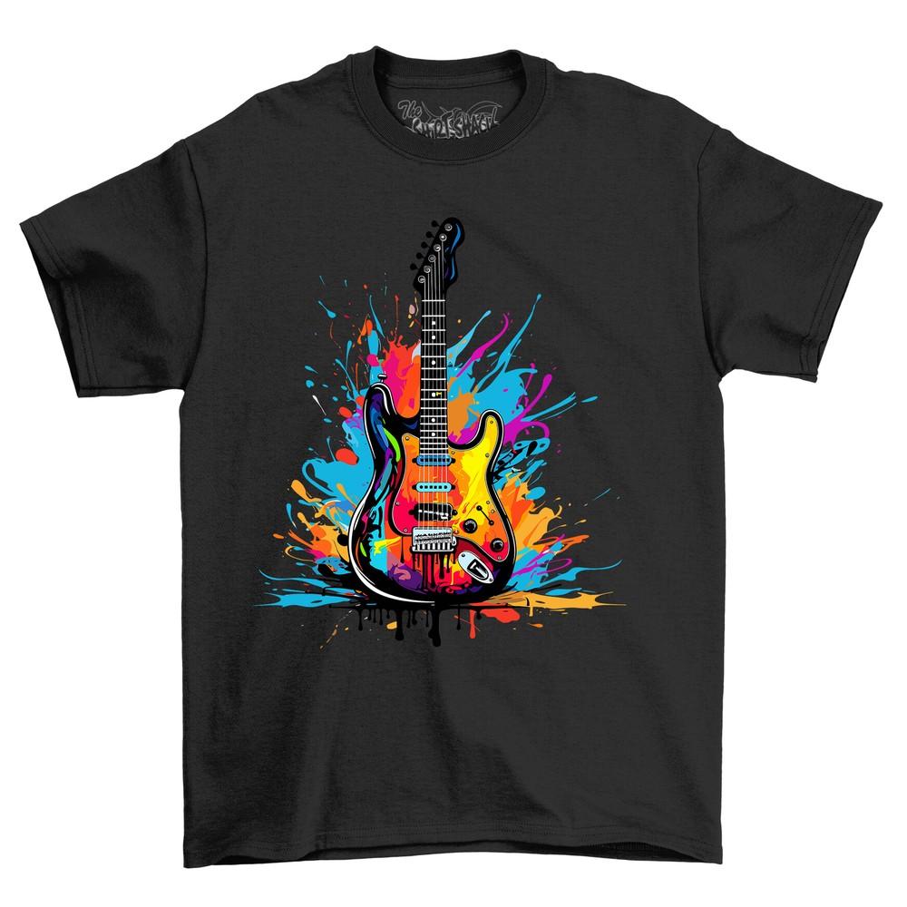 Guitar Dripping Paint Effect t-shirt - Rock out with this funky design! Funny t-