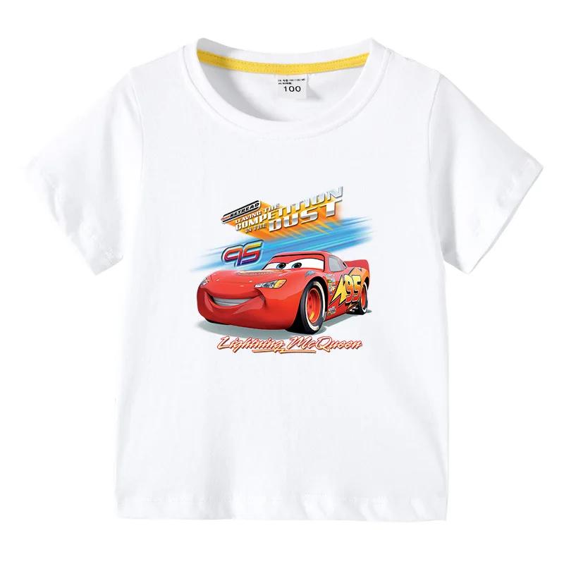Potdemiel Summer Disney McQueen Car Kid Shirts Boys T-shirt Short-sleeved for Children's Baby Tee Clothes Kids Tops