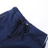 Patchwork Gestreifte Jacke Weitbeinige Hose Set Damen Stehkragen Reißverschluss Locker Jeansjacke Kordelzug Hose Zweiteiliges Set Schlichtes Lässiges Hosen-Set