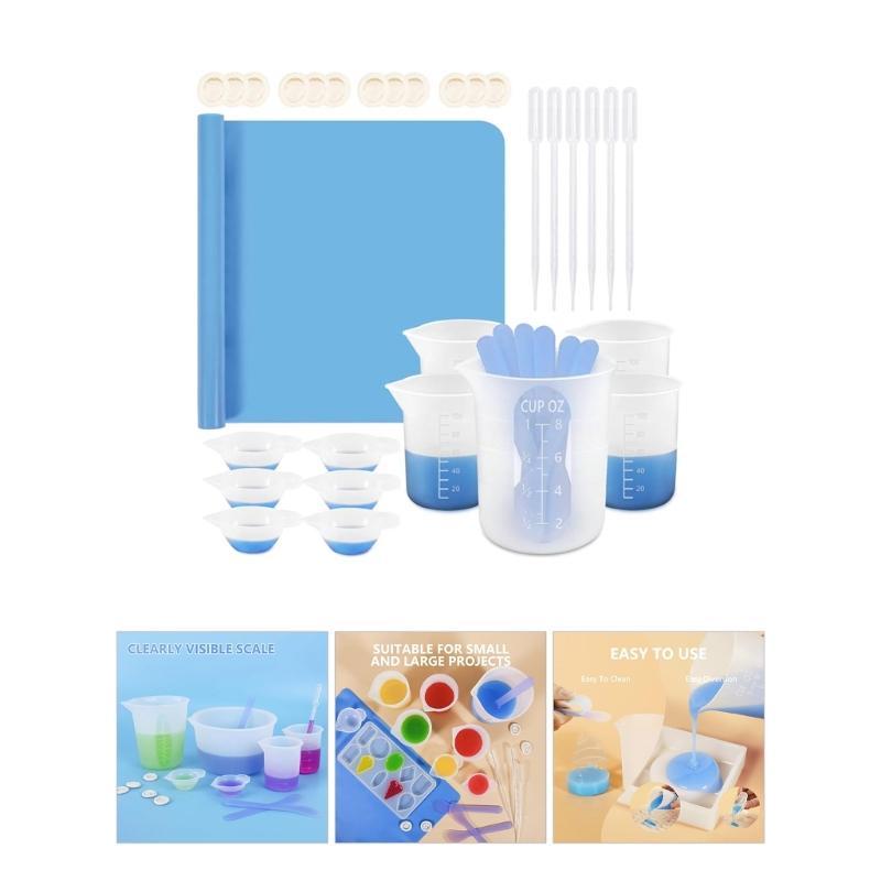 Multipurpose Resin Measuring Cup Set Sturdy Resin Materials Convenient for Craft Enthusiasts and Artists Supplies
