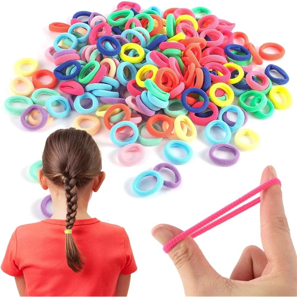 

100 baby girl hair ties, cotton toddler hair ties, small seamless headbands, elastic cute hair accessories
