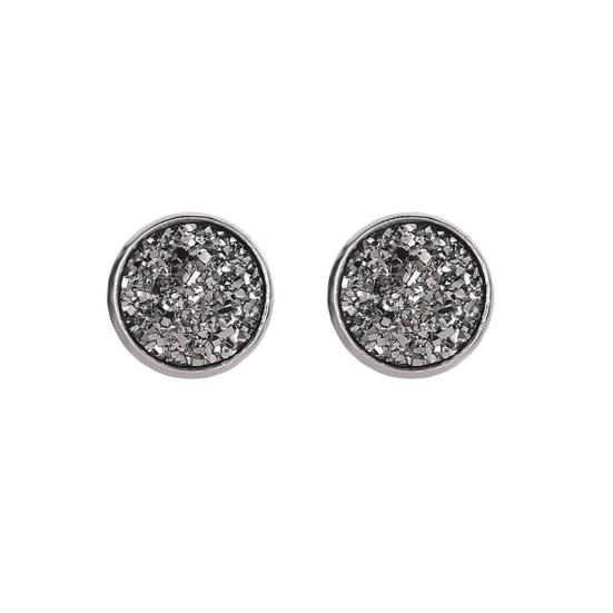 Women Round Starry Sky Ear Studs Stainless Steel Earrings Piercing Jewelry