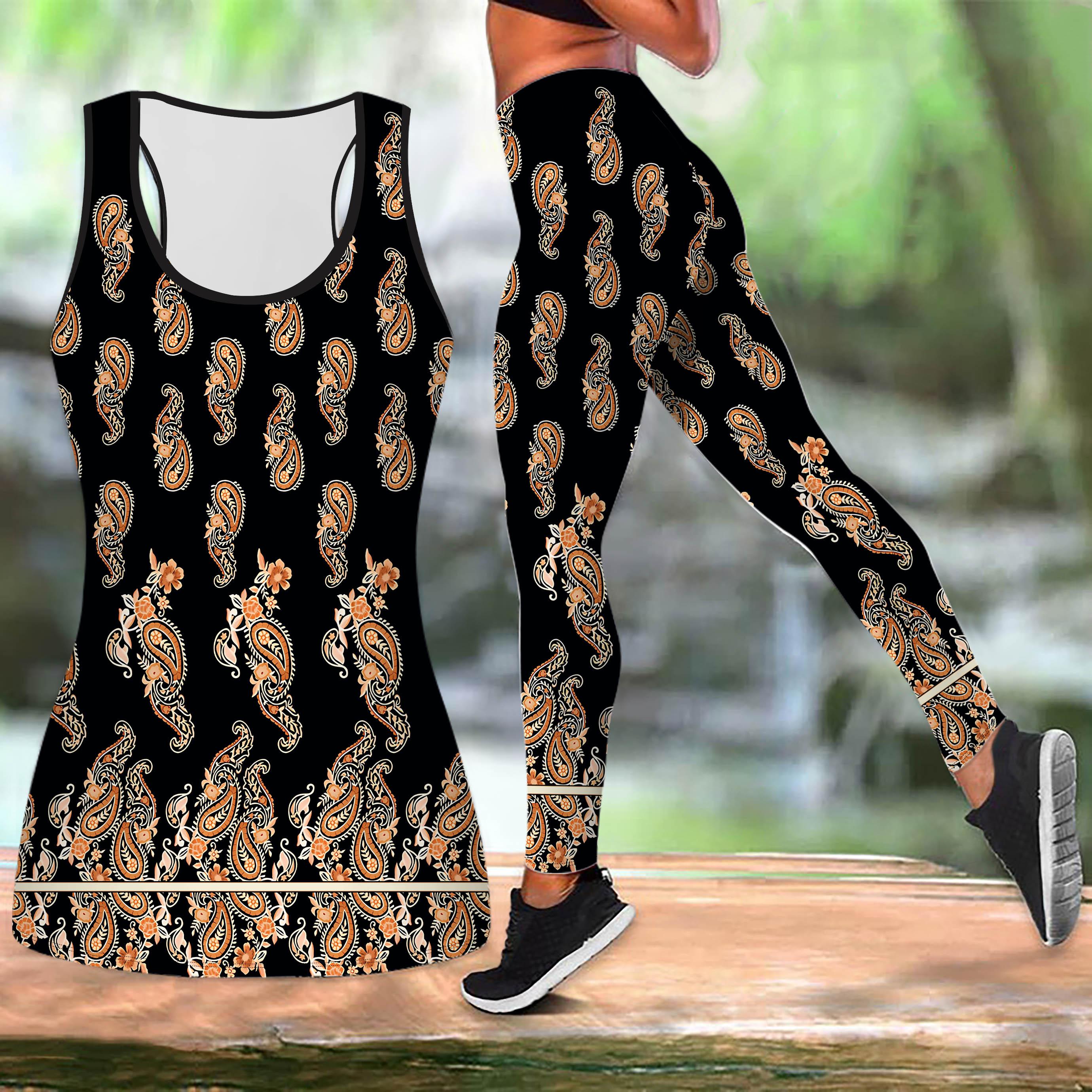 

Одяг для йоги із принтом «Зів ялі золоті квіти» для жінок, модні легінси для тренувань, фітнес, спортивний повсякденний набір для йоги, спортивний костюм XS чорний