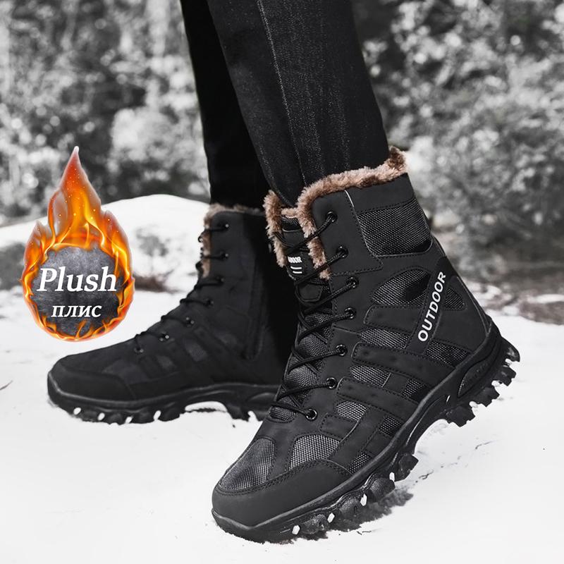 Zimowe wysokie buty turystyczne męskie Outdoor Mountain Climbing Sneaker męskie najwyższej jakości modne codzienne buty śnieżne do wędkowania i polowania