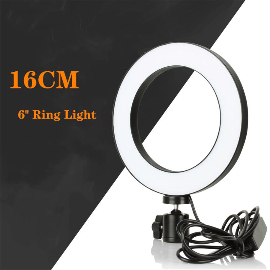 

6 Inch LED Ring Light Selfie Camera Studio Tripod Stand Photo Video Dimmable