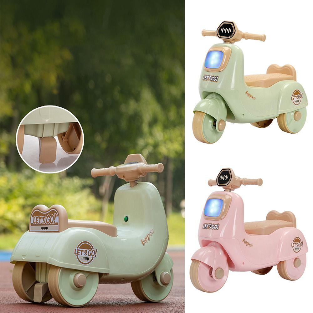 Mașină de jucărie cu trei roți, roz, verde, tricicletă, premergător, pentru copii de 1-3 ani, cu muzică ușoară