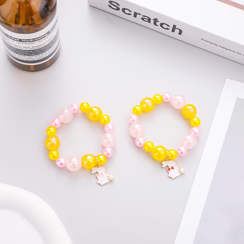 Cartoon Little White Rabbit Mermaid Bead Bracelet for Girls