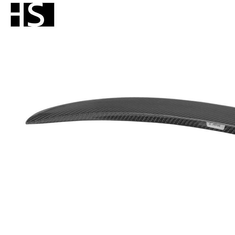 Tesla Model 3 Carbon Fiber Rear Spoiler: Original Style Matte/Gloss Performance Version