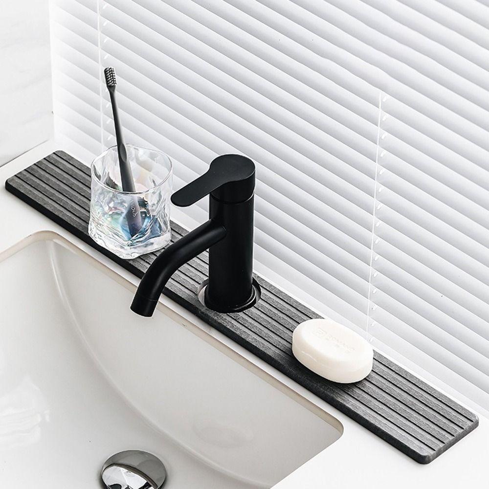 1 Paar Super Saugfähiger Spülbecken Spritzschutz Diatomeenerde Waschbeckenmatte Langlebige Abflussmatte Badezimmer