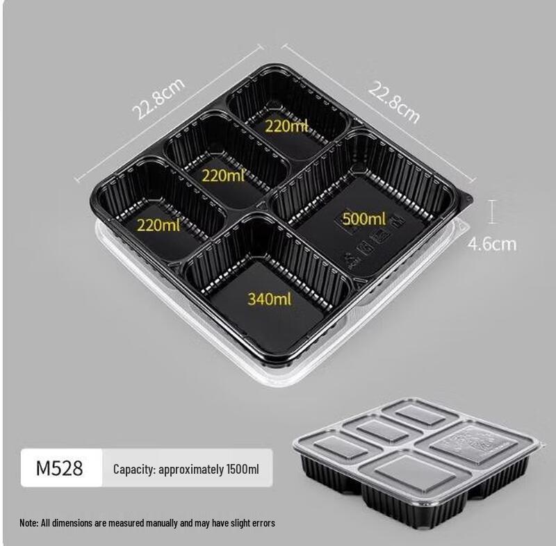 ZLIII Disposable 5-Compartment Meal Prep Containers