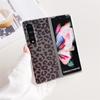 For Samsung Galaxy Z Fold 4 3 Case Leopard Print Painted Transparent Folding Shockproof Pc Hard Back Cover For Zfold4 Fold3 Case