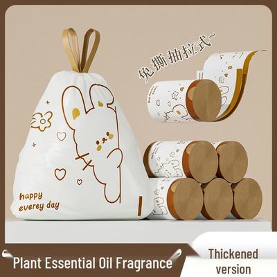 Peeking Rabbit Self-Closing Tear-Free Large Kitchen Trash Bags - Thick, Leak-Proof, Drawstring Closure