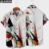 Summer New Large Size Hong Kong Style Men's Flower Shirt 1D Digital Printing Casual Short Sleeve Shirt Men's Clothing