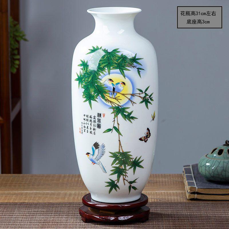 Chinese Jingdezhen Ceramic Vase Flower Arrangement Decoration Items Home Room Furnishing Ornaments Cafe Office Desk Accessories